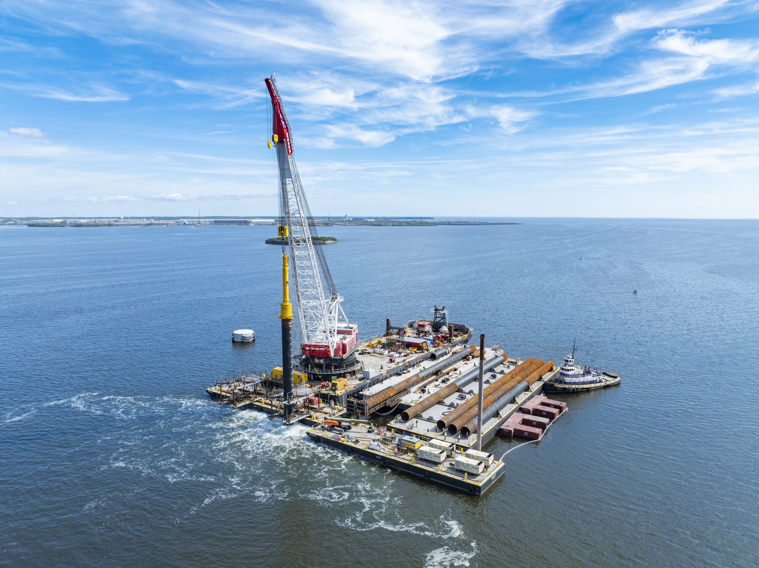 View of construction on the water
