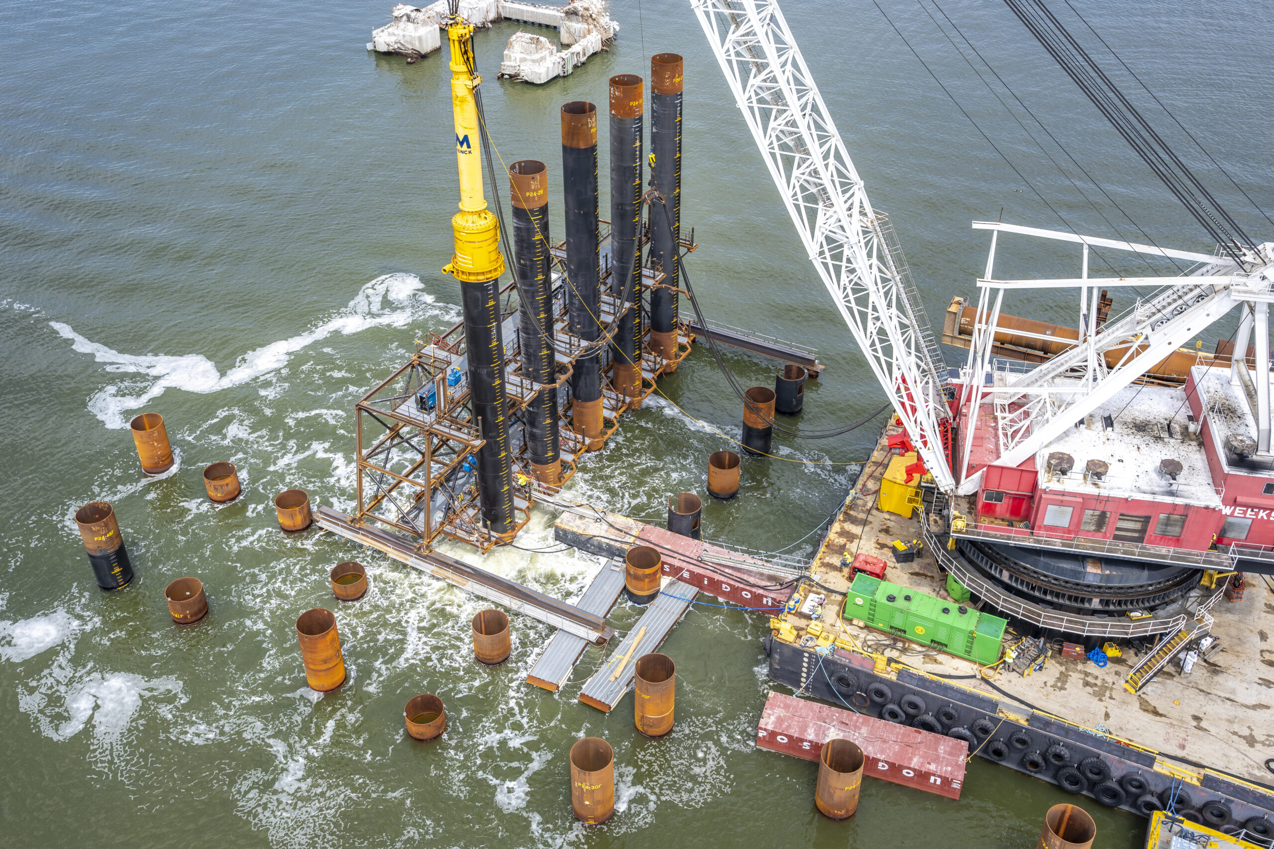View of construction on the water