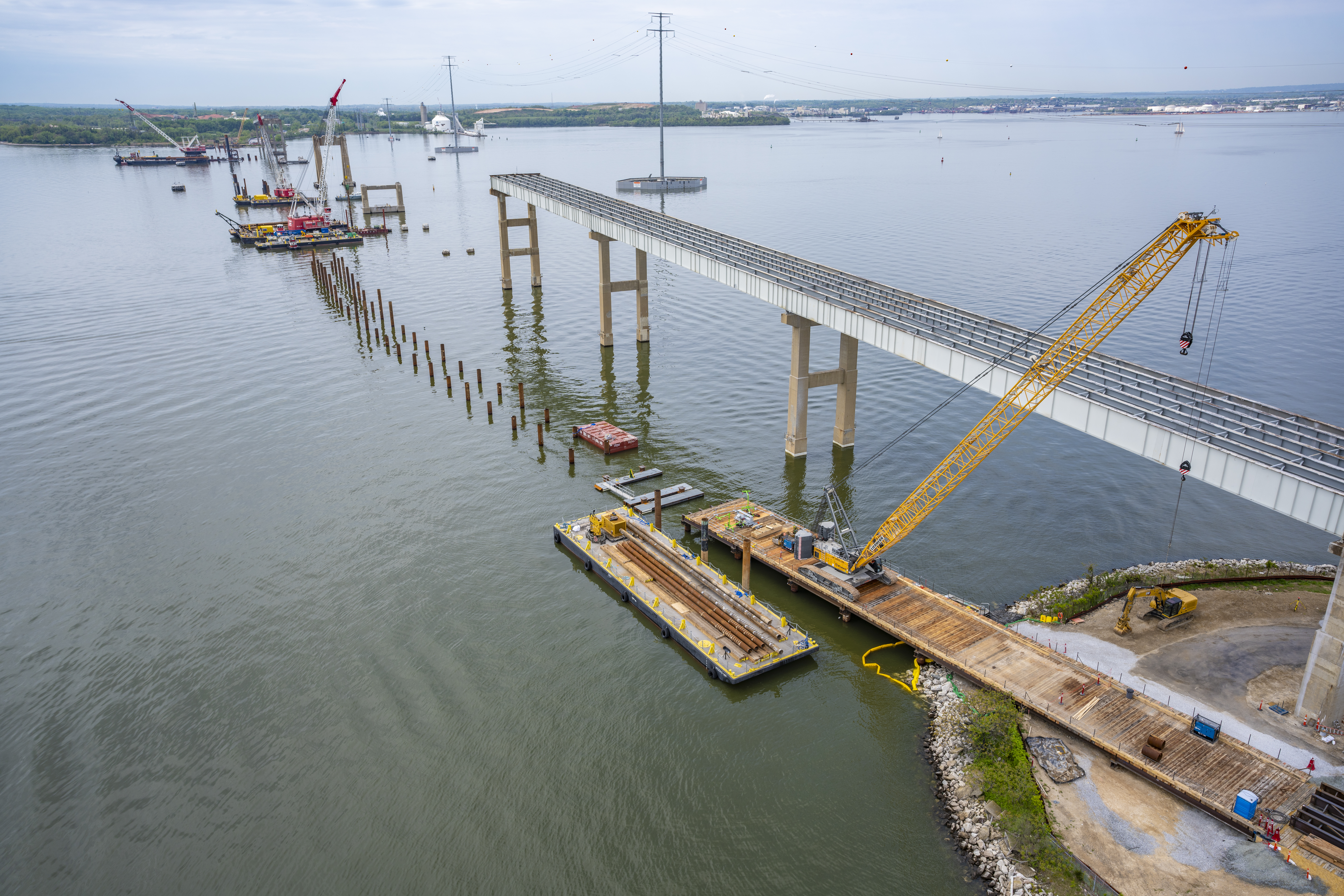 View of construction on the water