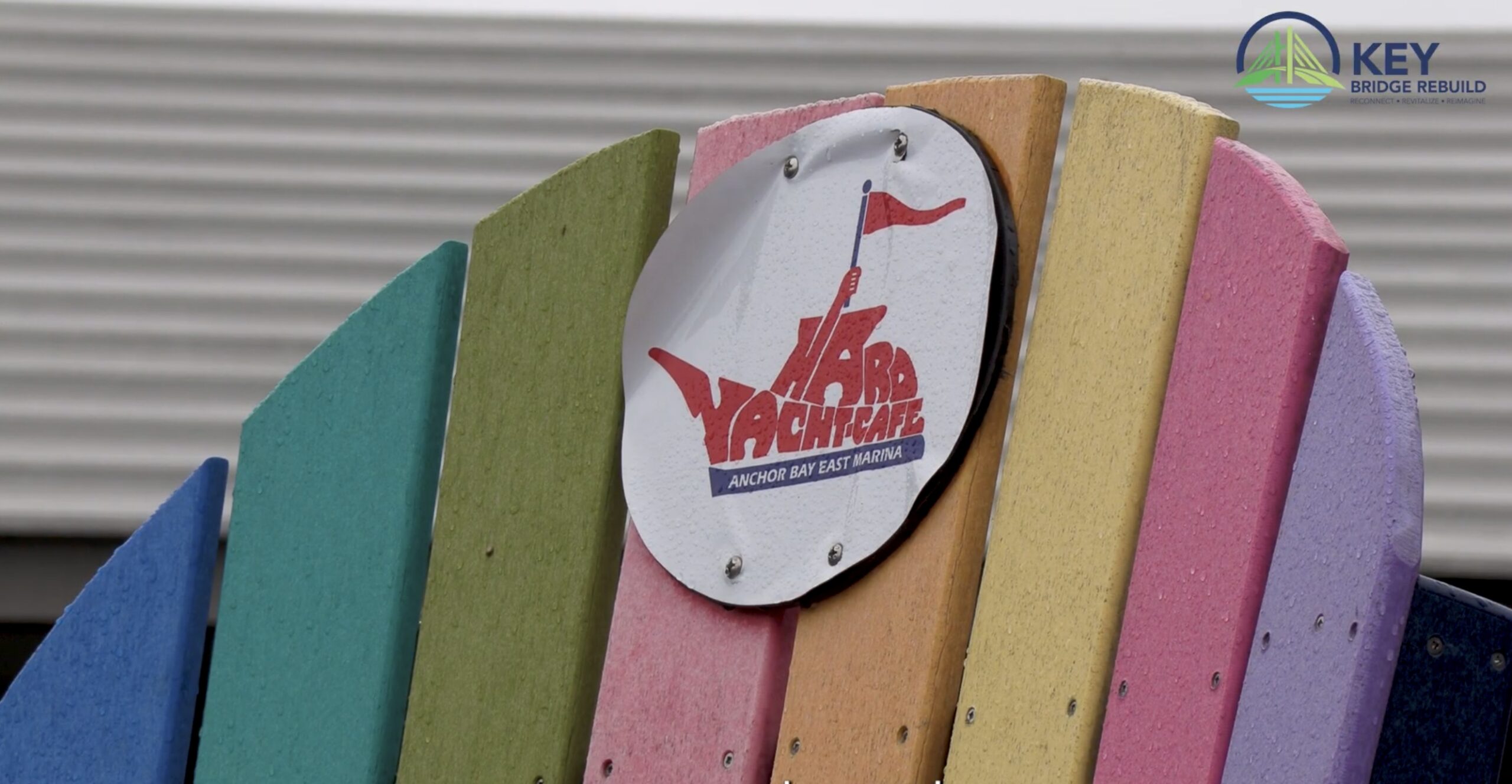 Hard Yacht sign on colorful chair