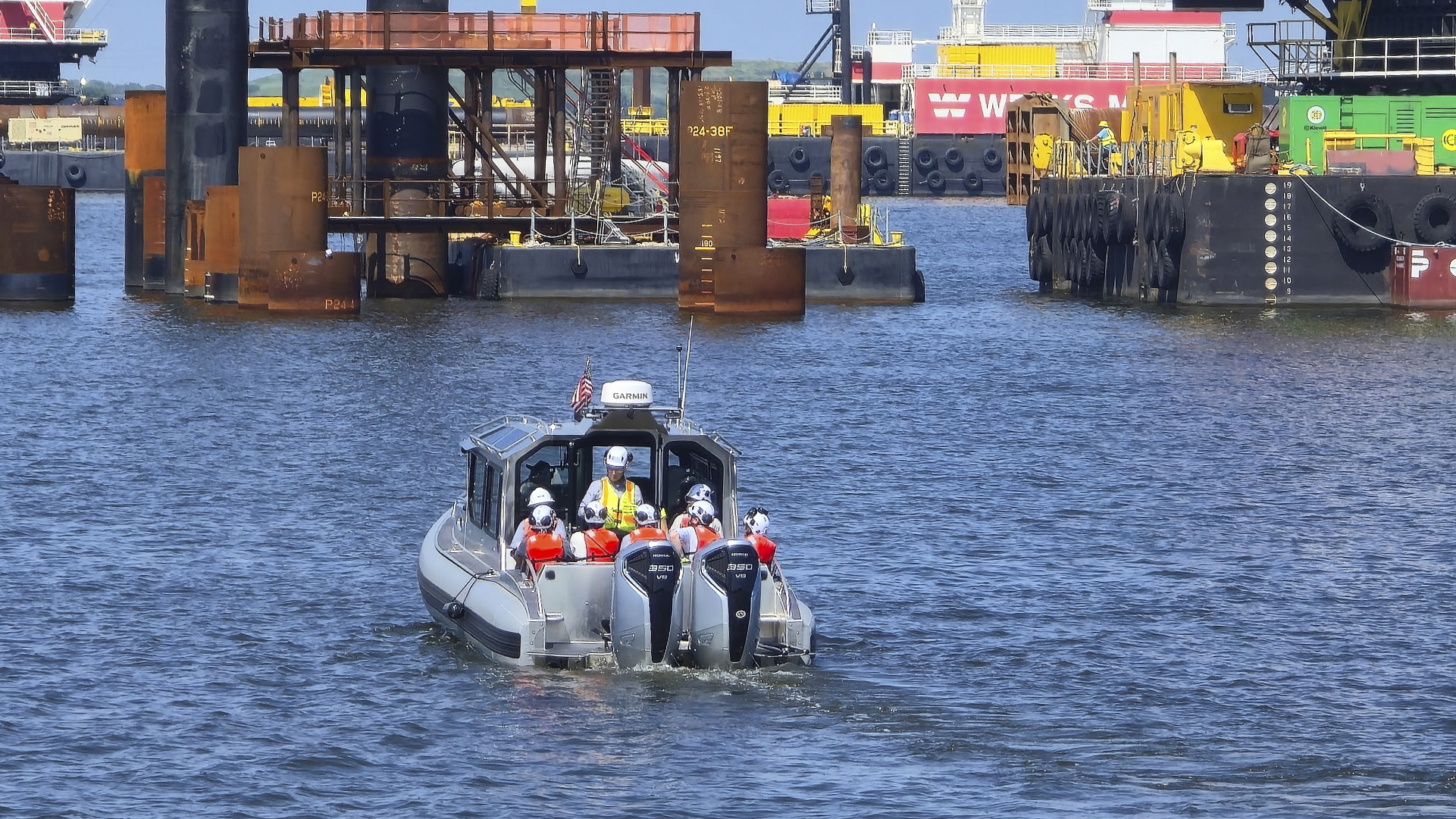 Image of boat on water at the project site